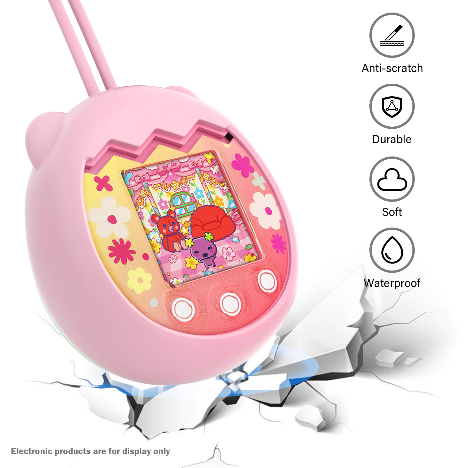 Tamagotchi Electronic Pet Virtual - Wirtualny elektroniczny zwierzak, etui ochronne, osłona