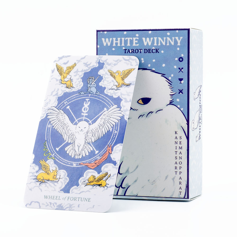 Tarot Cards Deck With Guidebook - Białe Taroty Winny, angielska edycja, 80