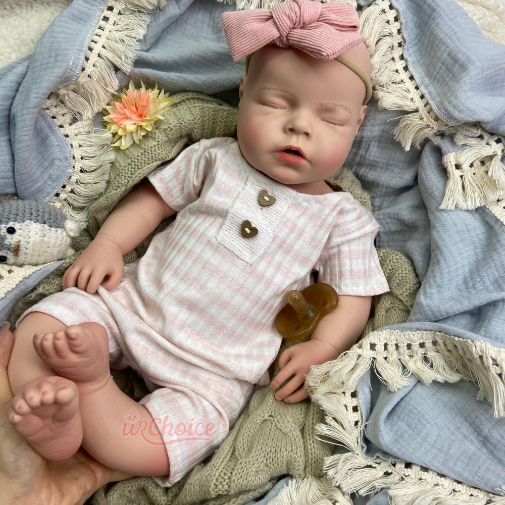 Reborn Baby Doll Silicone Realistic - 20-calowa, puszysta, ciężka lalka dziewczynka, realistyczna