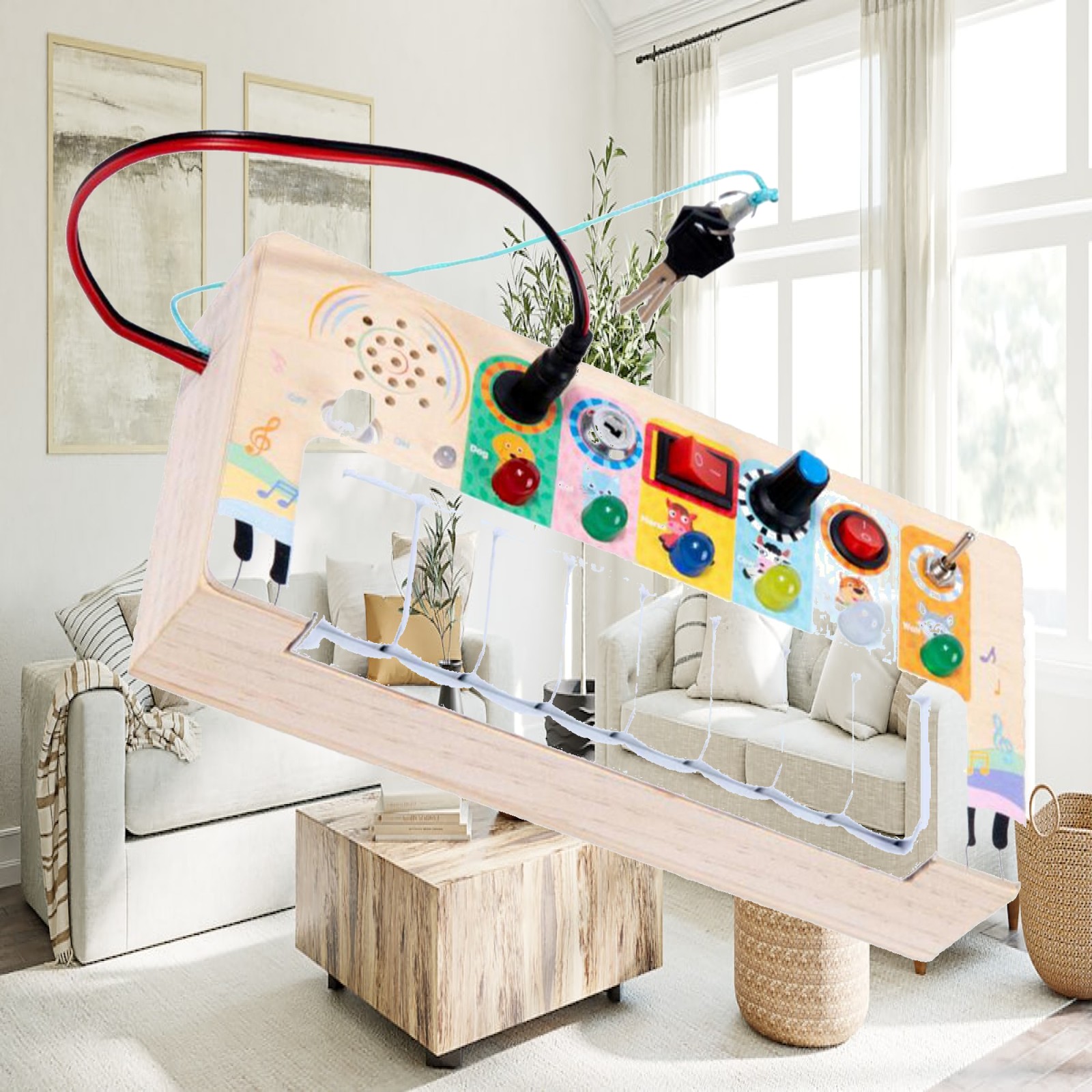 Drewniana płyta sensoryczna z  – Montessori Wooden Busy Board Toddler recenzja i cena